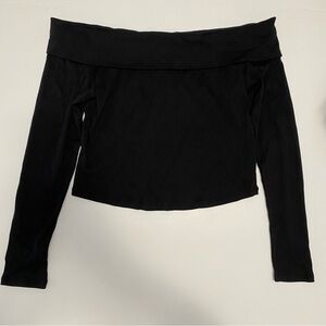 Women's Black Off Shoulder Sweater 1X Going Out Capsule Whimsigoth